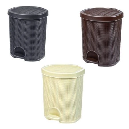 Контейнер для мусора 11л 265*265*234мм пластик ЭЛЕГАНС с педалью (4)