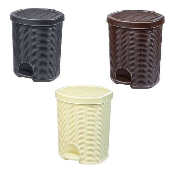 Контейнер для мусора 11л 265*265*234мм пластик ЭЛЕГАНС с педалью (4)