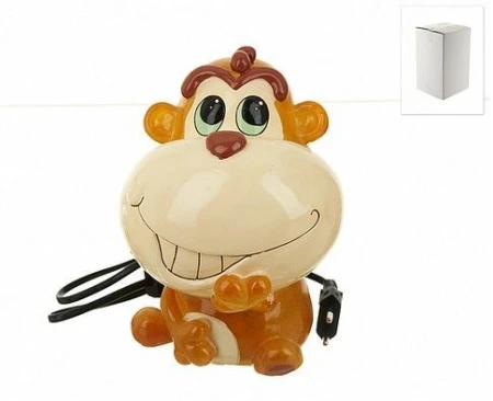 Лампа настольная детская Обезьянка 14,5*15,5*19,5см (цоколь-Е14-A , напряжение-250V, провод-L=141см) (по