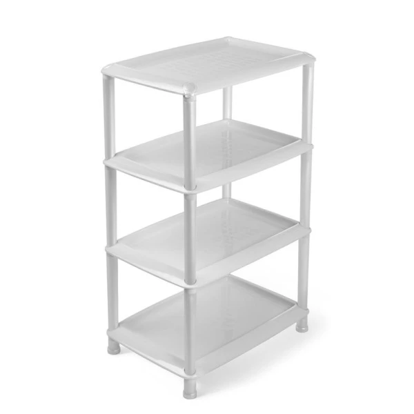 Этажерка прямая 4 секции 440*310*769мм пластик ДЖЕТА светло-серая (4)