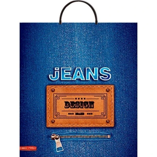 Пакет с пластиковой ручкой 38*44см Джинс п/э  НФ-00000779