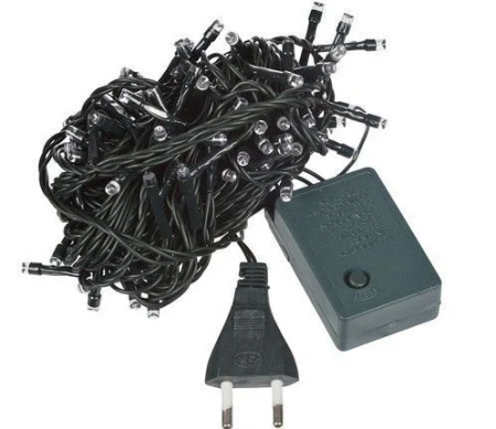 Гирлянда электрическая уличная 10м (100 светодиодов, 8 режимов мигания) (синий, белый) JC-5175 (40)