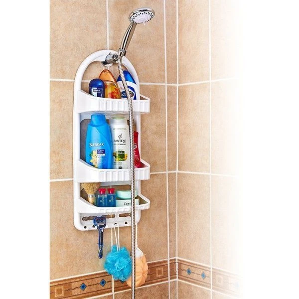 Полка прямая 3 ярусная 120*270*620мм пластик ДУНЯ белая (12)