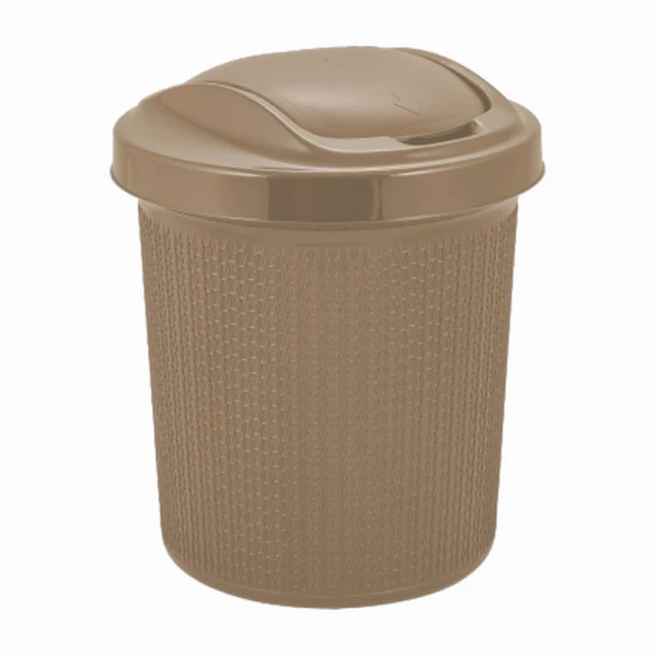 Контейнер для мусора 12л 28*28*33,2см пластик Soul кофейный с подвижной крышкой (8)