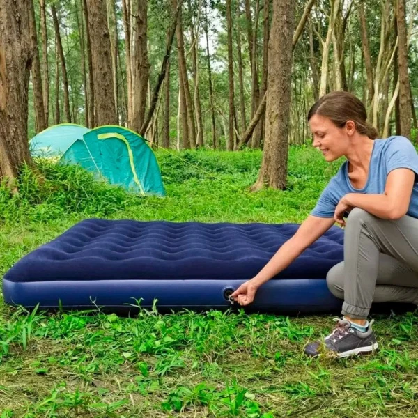 Матрас надувной двухместный флок ПВХ King 203*183*22cм, до 300кг 67004 (2)