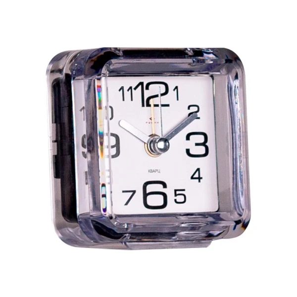 Будильник 7*7см кварц РУБИН Классика прозрачный (40)