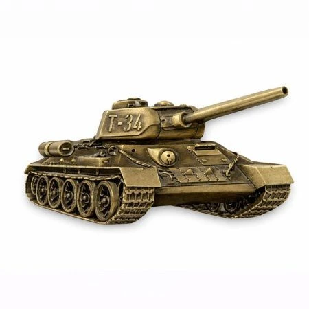 Магнит 8см металл Танк СТАЛИНГРАД античное олово 027-3-T34-V80-ATN (10)