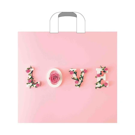 Пакет с петлевой ручкой полиэтилен 38*34+3см Романтичность (50/500)