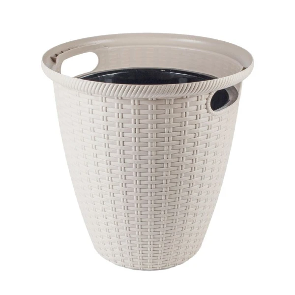 Кашпо 4,5л 21см пластик Rattan с внутренним горшком 2,25л сливочный (8) Кашпо 4,5л 21см пластик Rattan с внутренним горшком 2,25л сливочный (8)