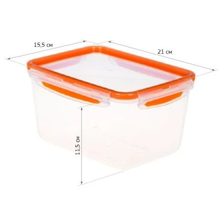 Контейнер пищевой 2,3л пластик РИЧ герметичный оранжевый (8)