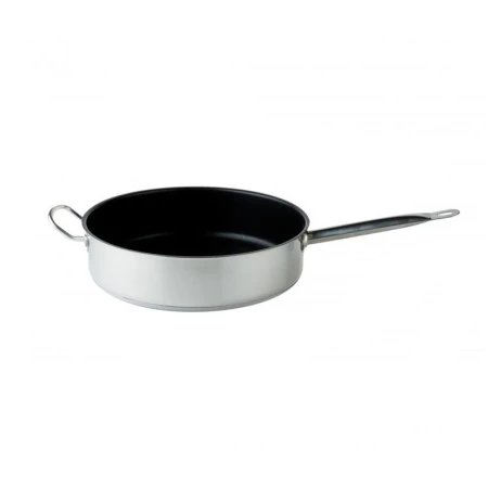 Сковорода 34см h9см нерж.сталь АП ОБЩЕПИТ без крышки толщ.0,6мм индукия ТРС КТ-ОБ-СГА-34 (2)