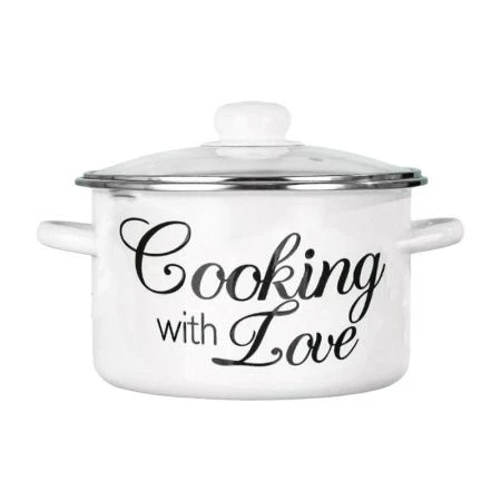 Кастрюля 4л эмаль ГОТОВИМ С ЛЮБОВЬЮ (4)