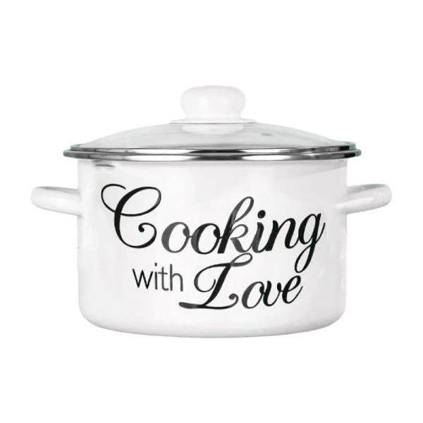 Кастрюля 4л эмаль ГОТОВИМ С ЛЮБОВЬЮ (4)