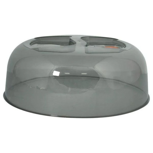 Крышка для СВЧ 26см пластик с клапаном дымчатый (20)