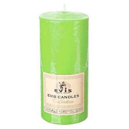 Свеча парафиновая цилиндрическая d7см h15см салатовая (6/8)