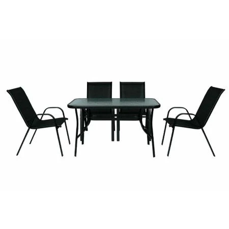 Набор мебели иск.ротанг Сан-Ремо (4 кресла, стол 120*70см) черный  SC-092KD/SC-090 (1)