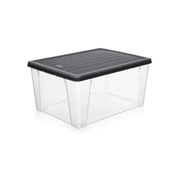 Контейнер для хранения 14л 390*290*170мм пластик ELEGANCE графитовый (6)