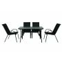 Набор мебели иск.ротанг Сан-Ремо (4 кресла, стол 120*70см) черный  SC-092KD/SC-090 (1)