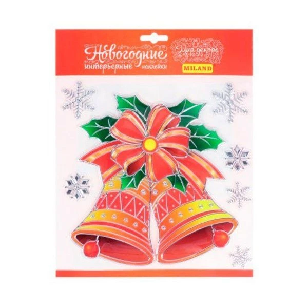 Интерьерная наклейка Новогодние колокольчики 25*25см НУ-9240