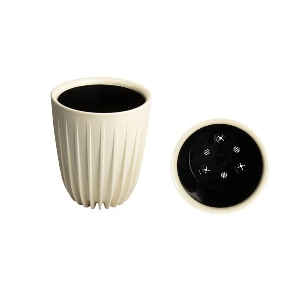 Горшок цветочный 18л 30*37см пластик СИГМА с вкладкой ванильный (1)