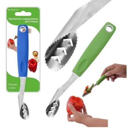 Удалитель сердцевины перца 2 цвета металл/пластик (12)