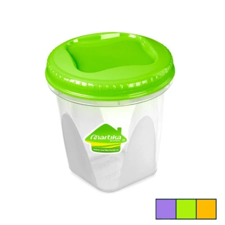 Банка для продуктов 650мл 116*111*111мм пластик ТОНДО с завинчивающейся крышкой (20)