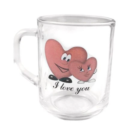 Кружка 200мл стекло СЕРДЦЕ (20)