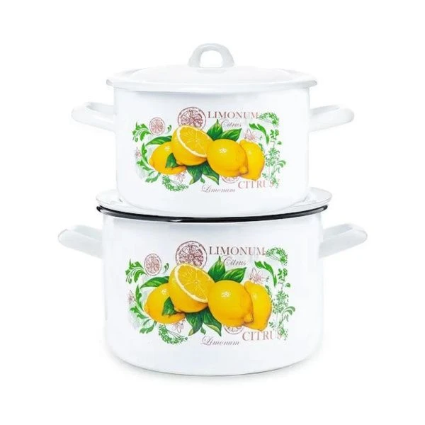 Набор кастрюль 2пр 2,9/4,3л эмаль ЦИТРУС цилиндрический (1)