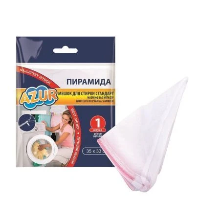 Мешок для стирки полиэстер 33*35см на молнии Пирамида AZUR (200)