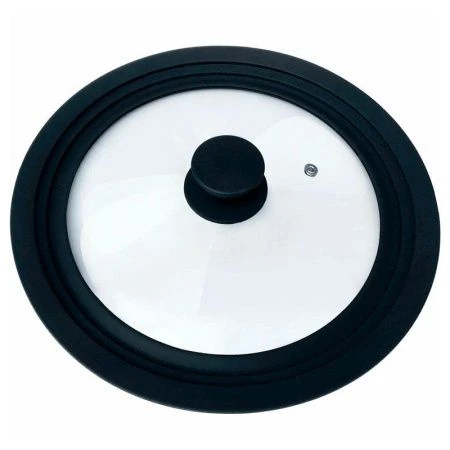 Крышка 24/26/28см стекло с черным силиконовым ободком ST-2028 (30)