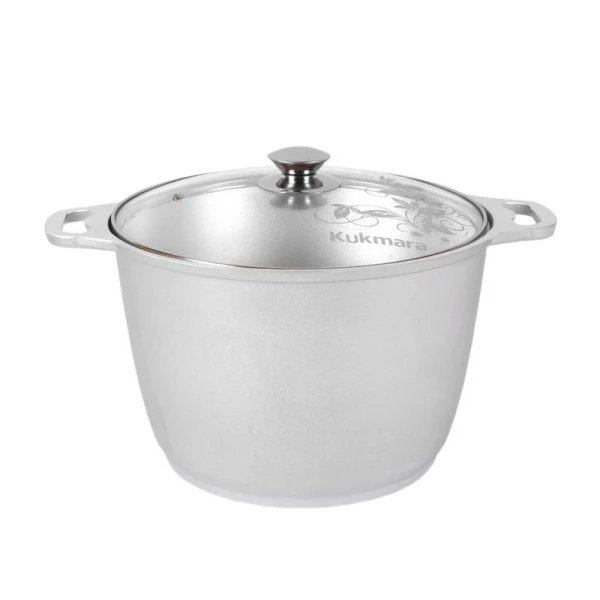Кастрюля 8л алюминий стекл.крышка (3)