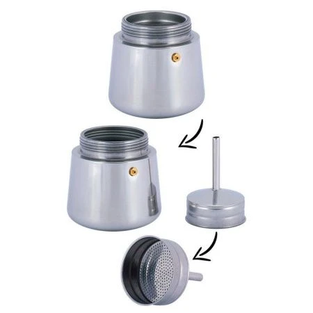 Кофеварка гейзерная 600мл (12 порций) из нержавеющей стали (0663)