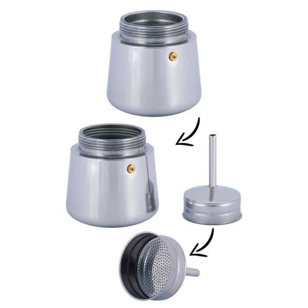 Кофеварка гейзерная 600мл (12 порций) из нержавеющей стали (0663)