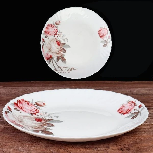 Тарелка мелкая 19см стеклокерамика ЧАЙНАЯ РОЗА десертная LHP-75XN (6916) (6/72)