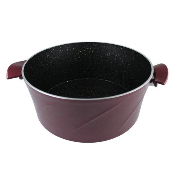 Кастрюля 32см алюминий АП МАРИЯ со стекл.крышкой красный кроме индукции