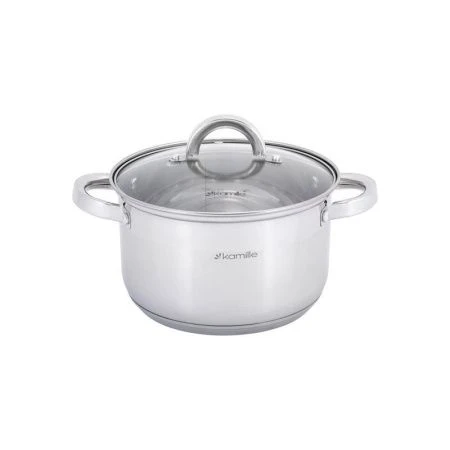 Кастрюля 2,1л нерж.сталь со стекл.крышкой 16см 5-ти сл.дно арт.5616S (8)