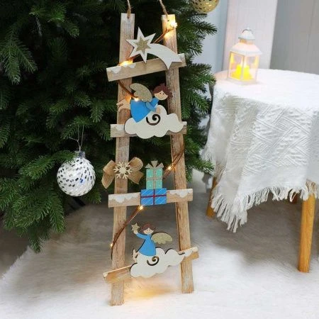 Сувенир в виде лестницы с подсветкой, 2хАА, 21x60 см, дерево, полиэстер, арт 2