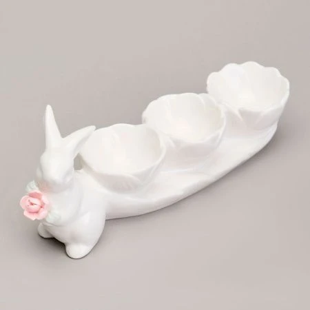 Подставка для яиц (на 3шт) 20,3*5*8,5см фарфор (56)