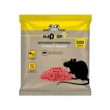 Приманка зерновая для мышей и крыс 500г Nadzor (14)