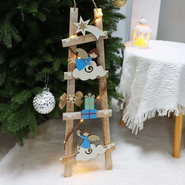 Сувенир в виде лестницы с подсветкой, 2хАА, 21x60 см, дерево, полиэстер, арт 2