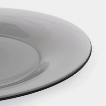 Тарелка мелкая 19,6см стекло СИМПАТИЯ ГРАФИТ десертная (36)