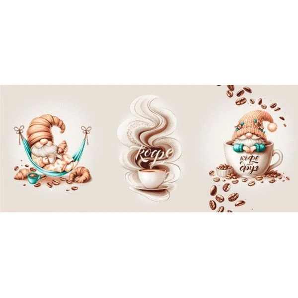 Полотенце кухонное вафельное 45*60см Кофейные гномики