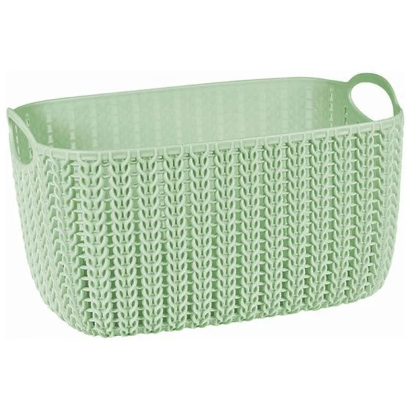 Корзина для хранения 4л 130*170*240мм пластик ВЯЗАНИЕ Фисташковый  (12)