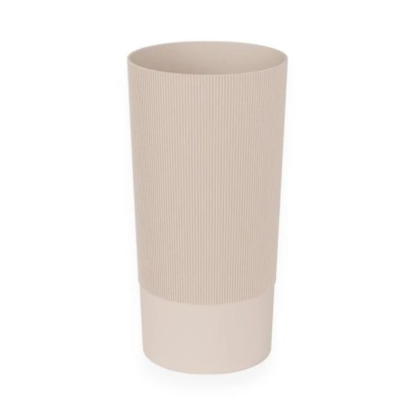 Ваза для цветов 40см 9,85л пластик ВЕРСАЛЬ бежевая (под срезку) d20см (8)