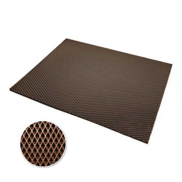 Коврик ячеистый 67*82см ЭВА РОМБЫ коричневый (10)
