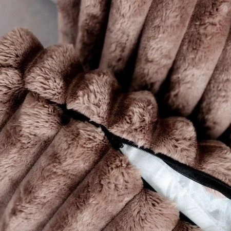 Наволочка декоративная 40*60см велсофт 300GSM полоска 2,5мм капучино JC-17901 (50)