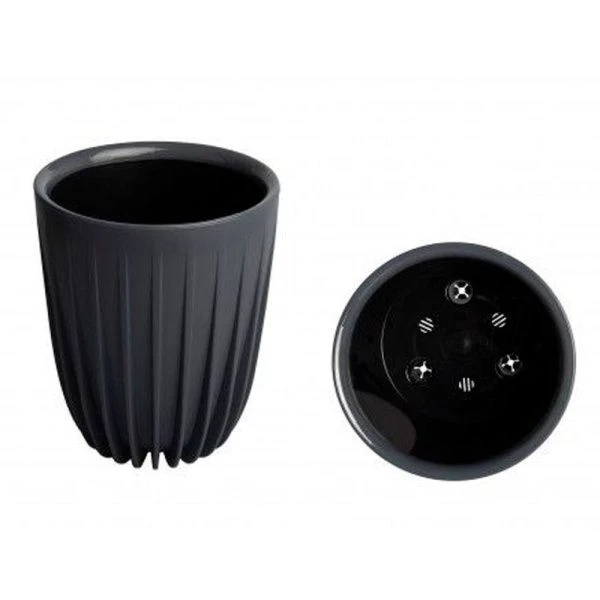 Горшок цветочный 3,3л 17*20,5см пластик СИГМА с вкладкой антрацит (9)