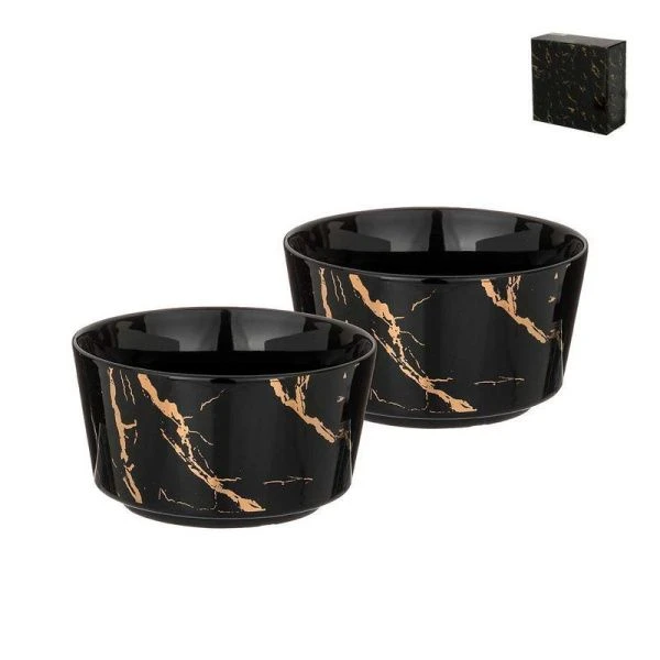 Салатники набор 2пр 11,5см фарфор FANTASY черный 11,5*6,5см (24)