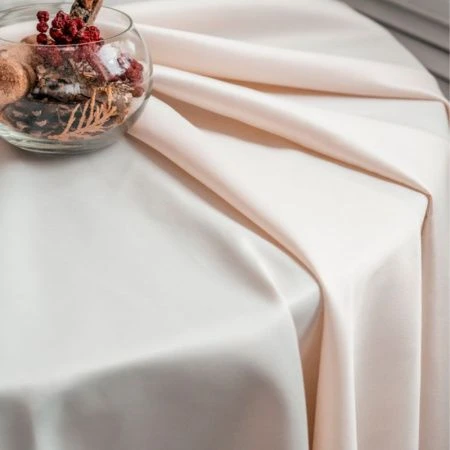 Скатерть 260*150см полиэстер 86% хлопок 14% ГЛАДЬ бежевая 1809В-01