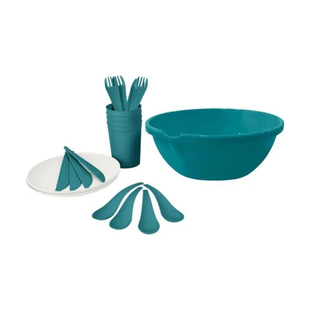 Набор для пикника 21пр на 4 персоны пластик зеленый бархат (24)